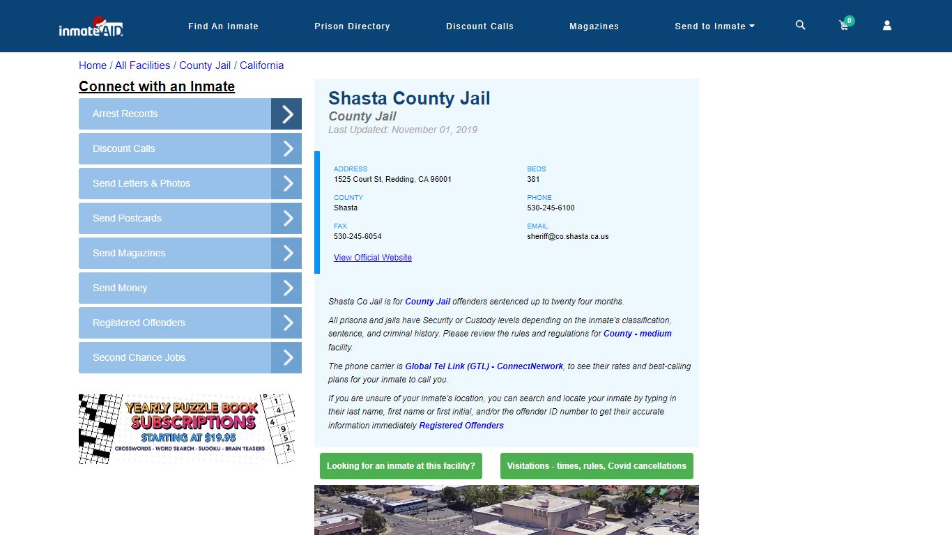 Shasta County Jail - Inmate Locator - Redding, CA