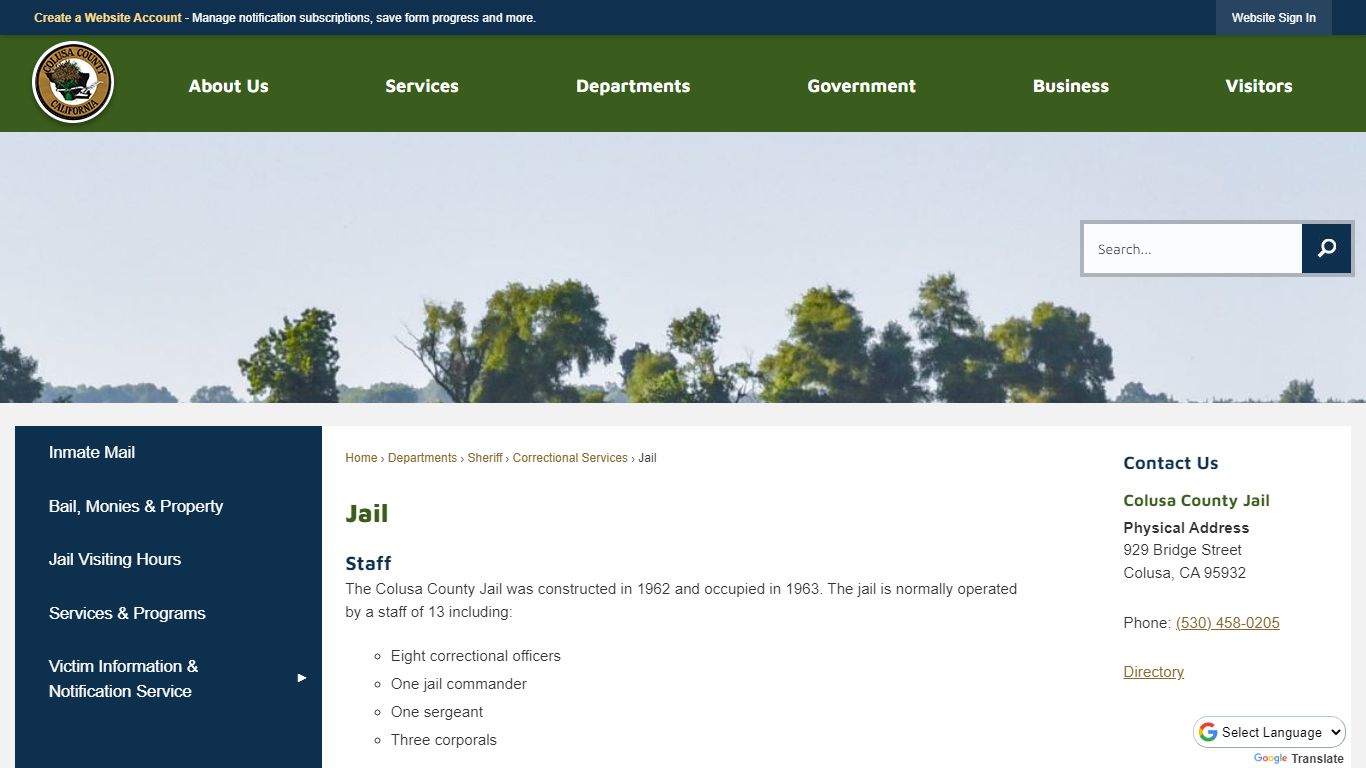 Jail | Colusa County, CA - Official Website